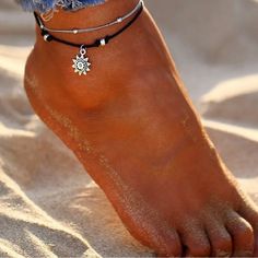 Layered Sun Anklet Beaded Anklets Boho, Anklet Ideas, Star Anklet, Embellished Fashion, Anklets Boho, Turquoise Jewelry Native American, Beach Anklets, Women Anklets, Chain Fashion