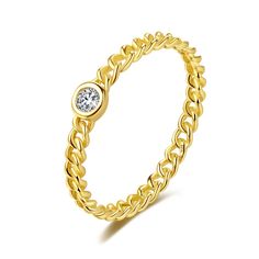 MariaKinz Stackable Ring14K Gold Plated Stamped 925 Sterling Silver Style2141 Suede Jewelry, Bezel Set Ring, Ringe Gold, Gold Ring Sets, Keep Jewelry, Types Of Rings, Chain Ring, Buying Jewelry, Gold Plated Sterling Silver