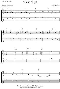 sheet music with the words silent night on it