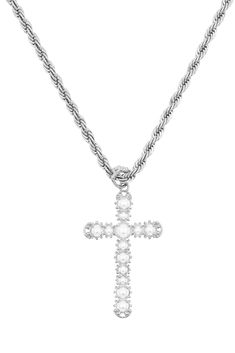 Introducing our stunning Gothic Cross Necklace.The centerpiece of this necklace is the cross pendant that boasts an intricate Gothic design, accented by gleaming faux pearls. The cross is available in both 14K gold and silver plating, allowing you to choose the perfect finish to suit your style. The fully adjustable chain allows you to wear this necklace at a choker length, or extend it up to 3 inches longer, making it versatile for any neckline or occasion. Whether you wear it alone or layer it Silver Cross Necklace With Pearl Chain, Silver Cross Pendant Necklace With Pearl Chain, Cross Necklace With Pearl Charm, Elegant Crucifix Pearl Necklace, Elegant Pearl Crucifix Necklace, Pearl Cross Necklace With Pearl Chain, Pearl Chain Cross Necklace, Elegant Silver Cross Pearl Necklace, Gothic Cross Necklace