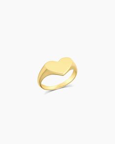 The Louise Heart Signet Ring adds fun romance to any look with its modern-style heart design. Crafted with a gold plated finish, this timeless signet ring is perfect worn solo or stacked alongside your favorite ring stack. Louise Heart Signet Ring in 18k Gold, Women's Size 4 by gorjana Modern Rings For Valentine's Day, Elegant Everyday Heart-shaped Ring, Modern Heart-shaped Ring For Everyday Wear, Modern Heart-shaped Rings For Valentine's Day, Modern Heart Ring For Valentine's Day Gift, Modern Everyday Heart Ring, Modern Everyday Heart-shaped Ring, Modern Heart Shaped Ring, Elegant Everyday Ring With Heart Charm