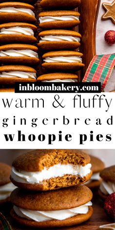 an image of warm and fluffy gingerbread whoopie pies