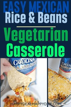 easy mexican rice and beans vegetarian casserole is the perfect side dish for any meal