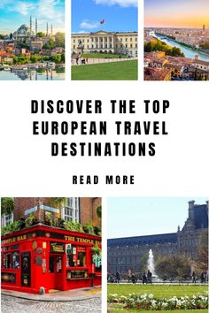 Top European landmarks collage: Istanbul's Blue Mosque, Oslo's Royal Palace, Paris's Seine River, Dublin's Temple Bar, and Louvre Museum. Discover more. Aesthetic Places To Visit, European Travel Destinations, Aesthetic Places, Prague Castle