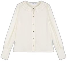 White Office Wear Blouse For Fall, White Office Blouse For Fall, White Blouse For Office Wear In Fall, White Fall Blouse For Office Wear, White Fall Office Blouse, Chic White Office Wear Blouse, Elegant White Tops With Buttons, Chic White Blouse For Office Wear, Classic White Blouse For Fall