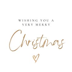 a merry christmas card with the words wishing you a very merry christmas in gold foil