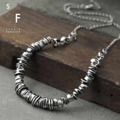 "Necklace is made of oxidized silver 925 The details diameter is up to 0.31\" (8 mm) Measurements: The whole length (optional): 15 - 24 inches  1.57 \" extender (38-61cm 4 cm extender) The necklace worn by the model is 18\" (45,5cm) long, Its weight is 14,5g. There's also an option to buy a bracelet and earrings to the set (visible on the last photograph). The elements in the necklace are strung on the professional, flexible stainless wire  It's signed © formood Artur Hornowski.  Thank you for visiting!" Antique Silver Oxidized Stainless Steel Necklace, Adjustable Minimalist Necklaces With Oxidized Finish, Minimalist Adjustable Necklace With Oxidized Finish, Minimalist Adjustable Necklaces With Oxidized Finish, Silver Sterling Silver Brutalist Necklace, Gunmetal Stainless Steel Necklace With Oxidized Finish, Gunmetal Oxidized Stainless Steel Necklace, Silver Chain Style, Oxidized Silver