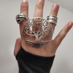 features: Tree of Life designed size: adjustable size: 5.5 cm / 5.5 cm style: Boho Hippie *Click the link to reach more fantrastic varieties of rings, earrings, necklaces, braceletc, anklets etc. https://www.etsy.com/uk/shop/SalihaDesigns?ref=shop_sugg *40% OFF on 3+ items. Use coupon CODE003 at the checkout. https://www.etsy.com/uk/shop/SalihaDesigns?coupon=CODE003 All photos on my page are original, not edited. *It is an eye catching ring. *It's a perfect gift for ring lover women and girls wh Huge Rings, Women Jewellery, Silver Tree, Circle Ring, Statement Ring Silver, Wide Rings, Large Ring, Ring Women, Life Design