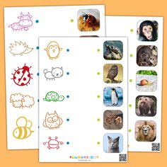 Animals worksheets are designed for children to develop associative thinking, attention and reasoning skills. The activity asks children to recognize drawn animals and match them with animal photos. Print out the activity sheets for children under 3 and have your young students look closely at the animal drawn on the left side of the worksheets. Ask them to name each animal, then match the pictures to the animal photos on the right and connect the matching pairs with the line. You can also cu...