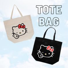 "Tote bag with your favorite kitty on it! Have another Image or something in mind message me. Measurements 14 ½\" x 15 ½\" You can also let me know if you want to change the color of the bow in the Personalization box. Also, let me know if you want to personalized it with a name or saying just put it in the Personalization Box" Cheap Hello Kitty Print Bags, Cheap Rectangular Bags With Hello Kitty Print, Trendy Hello Kitty Tote Bag, Trendy Hello Kitty Print Tote Bag, Hello Kitty Print Tote Bag For Daily Use, Hello Kitty Print Shopping Bag, Rectangular, Everyday Hello Kitty Rectangular Bag, Everyday Hello Kitty Print Rectangular Bag, Rectangular Cotton Bag With Cat Design