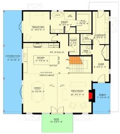 a floor plan for a house with two levels and an attached kitchen area, including the living