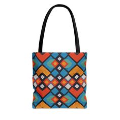 "Ethnic Beadwork Inspired Pattern Tote Bag| African Zulu Beads Pattern Tote Bag| Gift for Brown Girl| Black Woman Tote| Black Owned Shop * Please note that this bag is not made of beads; it is a pattern on fabric that is inspired by the beadwork of the women of Kwazulu Natal in South Africa. This pattern is part of a series of 'South African Zulu Beadwork Inspired Patterns' that I made in January 2024, having been inspired by the time I spent in South Africa in December 2023.  Also note that the top does not zip up, it is an open tote bag.  See our other bags here: https://www.etsy.com/shop/BIPOCAdventuring?ref=seller-platform-mcnav&section_id=42704610 This practical, high-quality tote bag is available in three sizes: Small: - 13\" x 13\" Medium:- 16\" x 16\" Large:- 18\" x 18\" Handle Len Square Beaded Bag For Everyday Use, Everyday Beaded Crochet Tote Bag, Everyday Rectangular Shoulder Bag With Colorful Beads, Beaded Tote Bag For Daily Use, Daily Use Beaded Tote Bag, Bohemian Beaded Tote Shoulder Bag, Multicolor Beaded Rectangular Shoulder Bag, Multicolor Rectangular Bag With Colorful Beads, Multicolor Rectangular Shoulder Bag With Colorful Beads