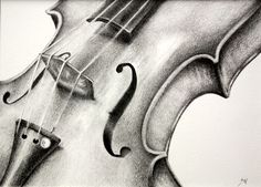 a pencil drawing of a violin