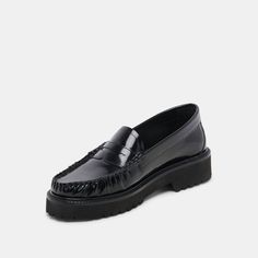 Chunky, edgy, cool. MAXWELL’s classic loafer silhouette is elevated by an oversized, toothy sole and pleated stitching detail. Stye her with socks and minis or your go-to denim. Leather Upper Synthetic Outsole Leather Lining Synthetic Sock 1.2" Heel Height 0.8" Platform Height Imported Chanel Loafers, Leather Loafers Women, Loafers Women, Black Loafers, Leather Loafers, Heel Height, Leather Upper, Black Leather, Loafers