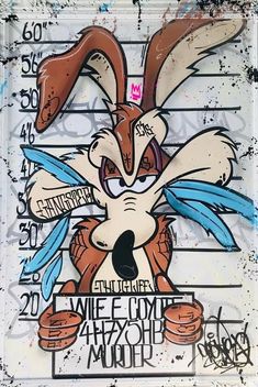 a drawing of a cartoon rabbit in jail