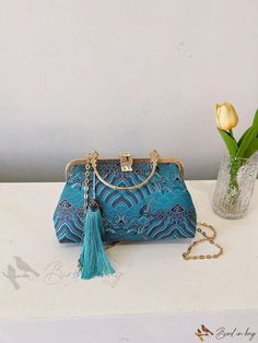 Bird in Bag - Blue Everyday Fabric Tote Bag, Chinese Cloud Embroidery Shoulder Bag, Rhinestone Decorated Clutch Evening Bag, Embroidered Blue Rectangular Shoulder Bag, Elegant Blue Bag With Mobile Phone Holder, Rectangular Blue Embroidered Shoulder Bag, Elegant Embroidered Square Shoulder Bag, Elegant Blue Mobile Phone Bag, Elegant Square Embroidered Shoulder Bag, Blue Shoulder Evening Bag For Gift, Blue Mobile Phone Evening Bag, Blue Embroidered Satchel Bag