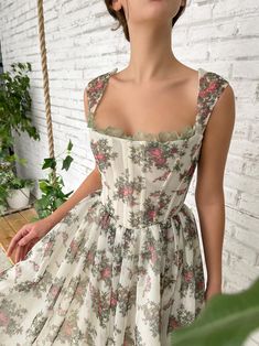 Flowery Filigree Corset Dress Midi Corset Dress, Teuta Matoshi, Queen Anne Neckline, Tailored Fashion, Lace Midi, Necklines For Dresses, Neck Lace, Bustiers, Midi Length Dress