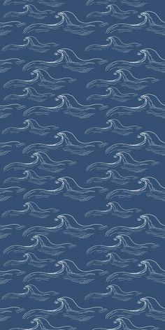 a blue background with white waves on it