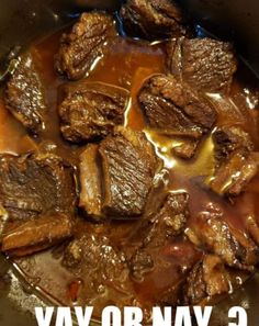 beef stew in a pot with the words may or may not be cooked on it