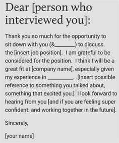 a letter to someone who is interested in the job you're working for?