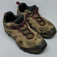 Women's Merrell Yokota 2 Low Hiking Shoes Brindle Size 8 J78638. Brown Round Toe Walking Shoes For Sports, Brown Walking Shoes With Laces For Outdoor Activities, Brown Walking Shoes With Round Toe For Sports, Brown Low-top Hiking Boots With Laces, Brown Laced Walking Shoes For Outdoor, Brown Walking Shoes With Reinforced Toe, Brown Round Toe Hiking Boots For Sports, Brown Closed Toe Walking Shoes For Outdoor, Brown Round Toe Hiking Sneakers