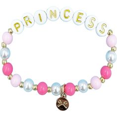 Finish off your little girl’s look with this pretty Princess Bracelet. In enchanted shades of pastel pink, magenta, and white, each stretch bracelet celebrates feminine style and royally accessorizes her little wrist. Every individually sold bracelet is handmade of assorted plastic beads, complete with a Bits & Bows logo metal charm. Stack it up with other bracelets from the Bits & Bows Jewelry Collection. 15 cm length, recommended for girls 3 years and older. | Bits & Bows | Princess Bracelet, Shades Of Pastel Pink, Princess Bracelet, Shades Of Pastel, Ipad Mini Cases, Pretty Princess, Bow Jewelry, Buy Buy Baby, Pink Bracelet, Plastic Beads