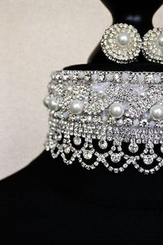 Silver Embroidered Necklace Rhinestones Choker Pearls Neck Luxury Wedding Bride Accessory Wide Glamour White Necklace Bridal Jewelry Set - Etsy Ukraine White Crystal Bridal Sets For Party, Silver Bridal Sets With Rhinestones For Party, Silver Pearl Embellished Jewelry Sets For Wedding, Party Crystal Bridal Sets With Rhinestones, Wedding Crystal Beaded Rhinestone Necklace, White Crystal Embellished Jewelry, White Rhinestone Bridal Jewelry, White Pearl Bridal Necklace With Rhinestones, Crystal Embellished Necklaces For Wedding