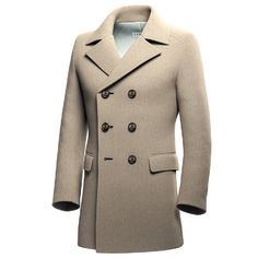 Sand Wool Signature Peacoat Gentlemans Guide, Stylish Coat, Fall Wear, Wool Peacoat, Body Temperature, Men's Wear, Pair Of Pants, Wool Fabric, Different Fabrics