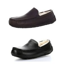 Find ideas๏ฟฝand inspiration for UGG Australia Men's Ascot Slippers Leather Casual Slip-On Moccasins Shoes, Fashion Mens Shoes Winter Leather Moccasins With Rubber Sole, Winter Leather Slip-on Loafers, Leather Slip-ons For Winter, Leather Slip-on Loafers For Winter, Mens Ascot, Moccasins Shoes, Leather Slip On Shoes, Loafers Style, Leather Slippers