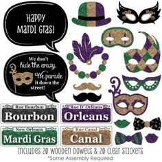 mardi gras party photo booth props