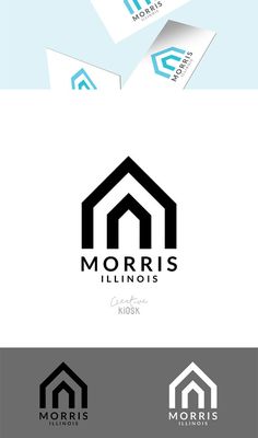 the logo for morris illinoiss is shown in black and white with blue accents