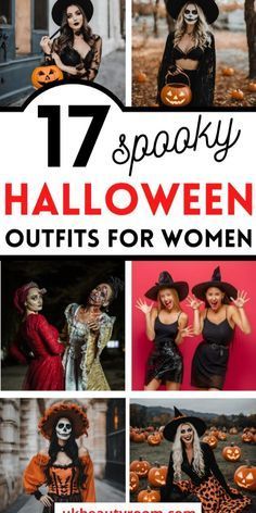 halloween costumes for women with text overlay that reads 17 spooky halloween outfits for women