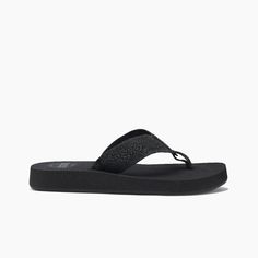 Women's Sandy Flip Flops with Arch Support | REEF® Synthetic Open Toe Flip Flops For Surfing, Comfortable Synthetic Flip Flops With Textured Sole, Summer Synthetic Flip Flops With Woven Sole, Casual Synthetic Flip Flops With Woven Sole, Adjustable Synthetic Slippers With Arch Support, Adjustable Cushioned Round Toe Flip Flops, Comfortable Flip Flops With Textured Footbed For Surfing, Comfortable Synthetic Flip Flops For Poolside, Synthetic Flip Flops With Woven Sole For Beach Season