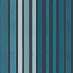 a blue and white striped wallpaper with vertical stripes