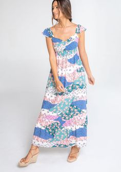 Women's Dress - Sweetheart Maxi Dress | LOVESTITCH Spring Maxi Dress With Ruffles And Sweetheart Neckline, Summer Multicolor Maxi Dress With Mixed Print, Multicolor Floral Patchwork Maxi Dress For Vacation, Multicolor Mixed Print Maxi Dress For Summer, Casual Maxi Dress With Sweetheart Neckline For Brunch, Summer Beach Maxi Dress With Floral Patchwork, Summer Floral Patchwork Maxi Dress For The Beach, Summer Multicolor Maxi Dress With Floral Patchwork, White Floral Patchwork Dress For Vacation