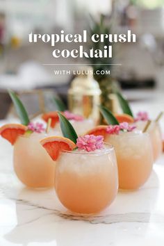 tropical crush cocktail with luu's comp and pineapple garnish