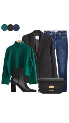 Business Casual Outfits Jeans Winter, Denim Office Outfit Business Casual, Fall Office Outfits, Looks Jeans, Winter Mode, Wardrobe Outfits, Stylish Work Outfits, Casual Chic Outfit