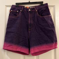 Americana Blues Nwt Ladies Jean Shorts In Size 16. Made Of 100% Cotton. Beautiful Purple And Pink Colors. High Rise Purple Bottoms With Pockets, Purple High Waist Relaxed Fit Bottoms, Purple Relaxed Fit High Waist Bottoms, Summer Purple Bottoms With Pockets, Purple Cotton Shorts With Pockets, Purple High Waist Shorts For Spring, Purple High Waisted Shorts For Spring, High Waist Purple Shorts For Spring, Lavender Relaxed Fit Bottoms For Summer