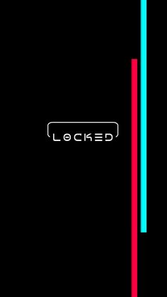 a black background with the word locked in red, blue and green lines on it