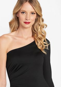 Tall Silvia One Shoulder Dress | Alloy Apparel One Shoulder Midi Dress, Tall Women, One Shoulder Dress, Strapless Top, Shoulder Dress, One Shoulder, Black Dress, Midi Dress, Twist