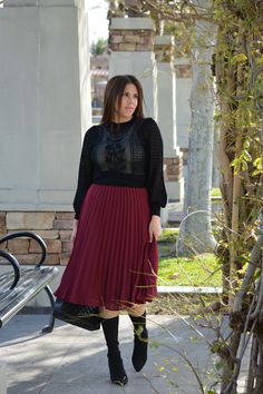 We first caught eyes on this at Zara! This knit top is absolutely beautiful. Karin features a lovely detailed crochet, fabric has a nice stretch. Modeled in medium and paired with our Cheri burgundy skirt. *This does not come with an undershirt. We added our cream layering tank for modesty. 63% Viscose/37% Nylon Small (bust 36") Medium (bust 38") Large (bust 40") Detailed Crochet, Burgundy Skirt, Black Knit Top, Crochet Fabric, Layering Tanks, Large Bust, Black Knit, Small Bust, Knit Top