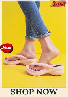 Women's Comfy Eva Beach Flip-flops Pink Platform Slippers For Beach, Pink Platform Slippers With Round Toe For Beach, Pink Platform Slippers For Summer, Pink Round Toe Platform Slippers For Beach, Pink Open Toe Slippers For Summer, Pink Eva Sandals For Beach Season, Summer Open Toe Pink Slippers, Summer Pink Open Toe Slippers, Pink Platform Slippers For Spring Beach Outing