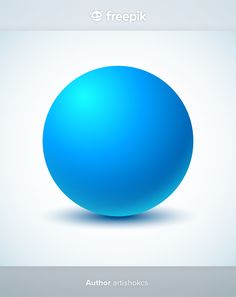 an image of a blue ball on a white background with the caption freepik