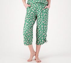 Match these cropped pants with leather sandals for a look that's so casually chic, your vacation attire will be jealous. From Cuddl Duds. Summer Capri Bottoms With Pockets, Casual Capris With Elastic Waistband, Cotton Cropped Leg Bottoms For Summer, Summer Vacation Capris With Pockets, Casual Ankle-length Pants For Summer, Comfortable Cropped Leg Summer Bottoms, Comfortable Cropped Summer Bottoms, Summer Vacation Capris With Elastic Waistband, Comfortable Relaxed Fit Bottoms For Day Out