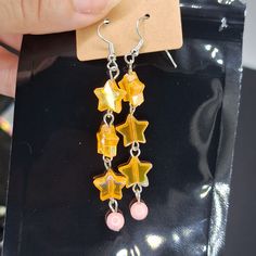 Super Pretty Orange And Pink Star Shapes Dangle Drop Earrings Pink Based With An Iridescent Coating Stainless Steel Posts Costume Jewelry More Colors Listed Separately Bundle To Save More On Shipping And Pay 1 Price For Up To 5lbs Welcome! Hope You Enjoy The Community As Much As I Do. So Much Variety And Different Ways To Shop. Per My Closet Promotion...Any 3 Items Added To A Bundle Automatically Receive 20% Off. 5 Items $12 Or Less Bundle For $35. Holiday Jewelry Ideas, Beaded Jewelry Earrings, Pretty Orange, Diy Jewelry Earrings, Kawaii Earrings, Acrylic Jewelry, Interesting Images, Pink Star, Acrylic Jewellery