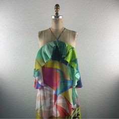 Farm Rio L S Exotic Tropical Parrot Bird Ruffle Off-Shoulder Halter Resort Dress. Fits Approximately : Small To Medium; No Size Indicated - See Measurements. Shoulder : Bust : Hip : Length : Nwt. Excellent Condition. Never Worn. 0992 New To Poshmark? Use Code "Shesabettie" For $10 Off Your First Purchase! Multicolor Ruffled Maxi Dress For Beach, Multicolor Ruffled Maxi Dress For The Beach, Multicolor Ruffled Summer Maxi Dress, Multicolor Ruffled Maxi Dress For Summer, Multicolor Ruffled Beachwear Dress, Multicolor Ruffled Dresses For Beachwear, Green Strapless Beachwear Dress, Strapless Multicolor Maxi Dress For Summer, Beachwear Maxi Dress With Ruffles For Brunch