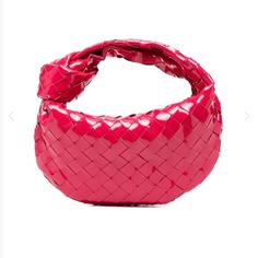 Bottega Veneta Mini Jodie Bag In Patent Leather Candy Pink Sold Out Retails For $2800 And $3080 W Tax Purchased From Bergdorf Goodman Comes With Dust Bag, Brand New Never Worn Luxury Pink Shoulder Bag With Intrecciato Weave, Designer Shoulder Bag With Intrecciato Weave, Designer Red Bag With Braided Handles, Elegant Red Shoulder Bag With Intrecciato Weave, Chic Red Bags With Intrecciato Weave, Chic Red Bag With Intrecciato Weave, Red Evening Bag With Intrecciato Weave, Elegant Red Woven Leather Bag, Red Top Handle Bag With Intrecciato Weave