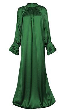 Women's Beautiful Green Satin Abaya With Pockets Abaya With Pockets, Modest Abaya, Satin Abaya, Great Falls, Green Satin, Full Sleeves, Full Sleeve, Fall In Love, In Love