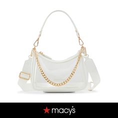 in stock White Satchel Shoulder Bag With Clear Strap, Chic Shoulder Bag With Clear Strap, Elegant Shoulder Bag With Clear Strap, Everyday White Shoulder Bag With Clear Strap, Chic Shoulder Bag With Clear Strap For Daily Use, Chic White Baguette Bag For Shopping, Elegant Crossbody Shoulder Bag With Clear Strap, White Bag With Clear Strap For Everyday Use, White Crossbody Hobo Bag For Evening