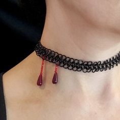 Vampire Bite Choker Aluminum or Stainless Steel | Etsy Kiss Necklace, Vampire Bite, Vampire Jewelry, Modern Vampires, Vampire Bites, Vampire Kiss, Blood Drop, Halloween Tattoo, Fashion Moodboard